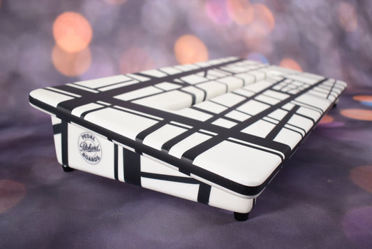 White and Black Striped Wide Slanted