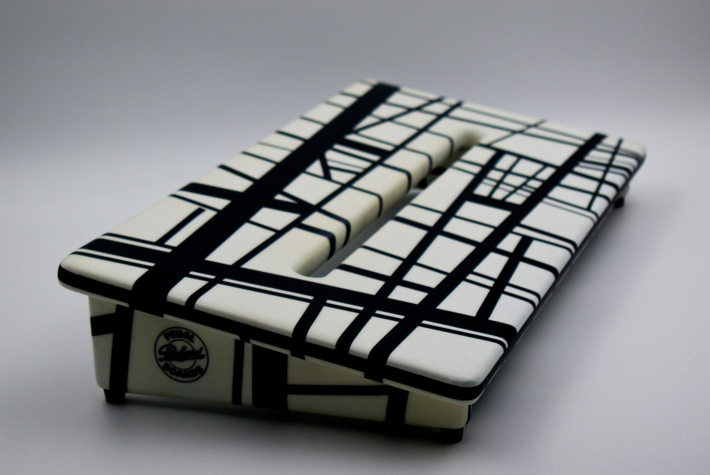 Wide Slanted White and Black Striped