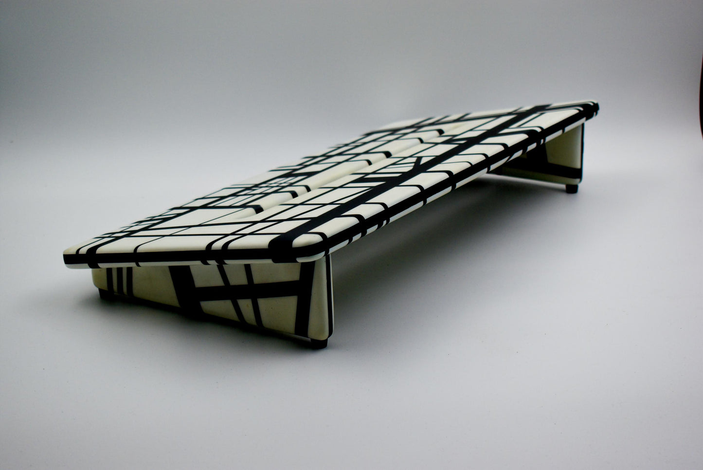 Wide Slanted White and Black Striped