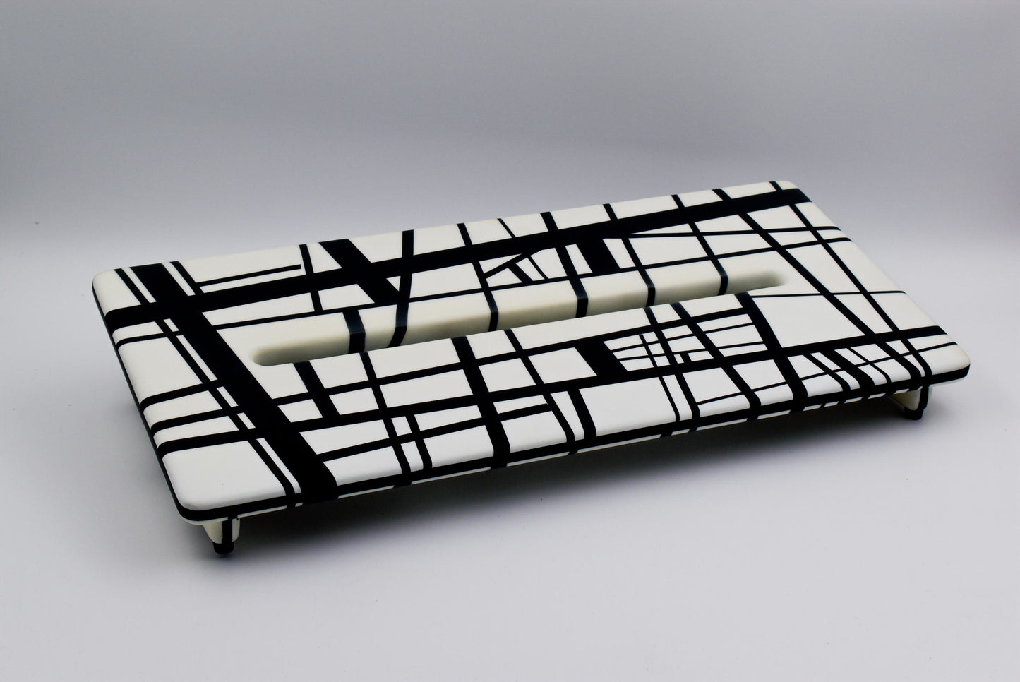 Wide Slanted White and Black Striped